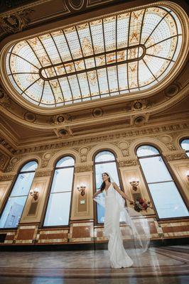 Bride-to-be taking in the Main Hall