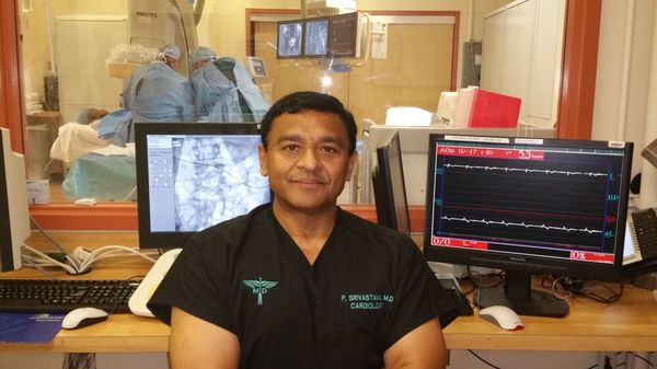 Dr Srivastava in Cath Lab