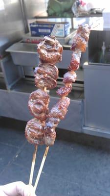 October 26 2013; Chicken heart skewer and lamb skewer; $1.25 ea.