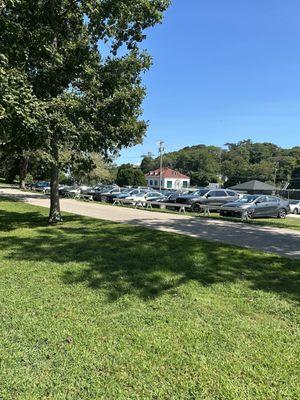 Parking lot across the street from the trail