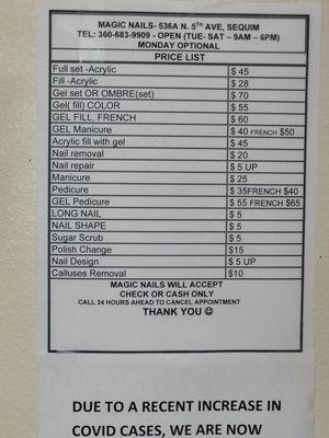 Updated price list as of February 2022. Great work with great quality products. By appointment only well in advance. She is really busy!