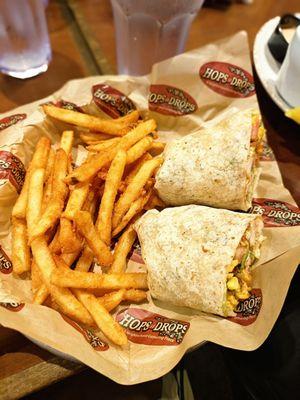 BBQ Chicken Wrap with Fries