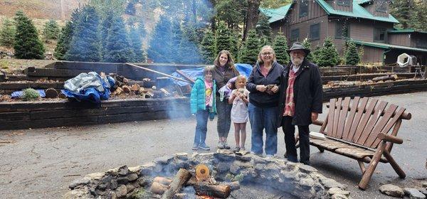 Family at the fire pit.