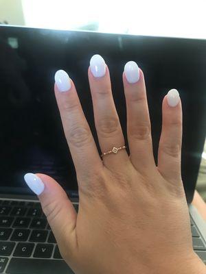 Short rounded acrylic gel nails