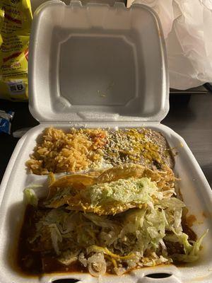 #6. Chicken Taco and Chicken Enchilada Combo Plate