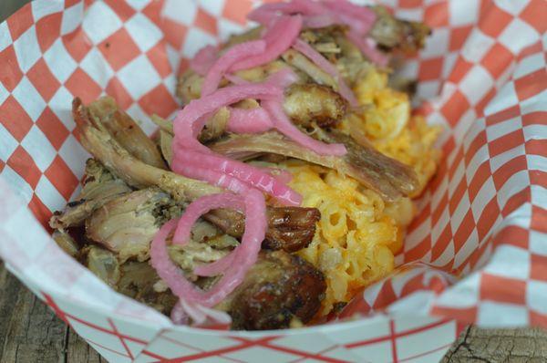 Pernil Mac (Puerto Rican Style Roasted Pork and Southern Style Mac and Cheese)