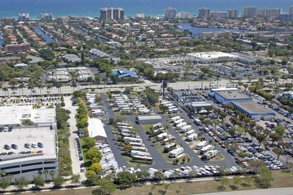 Aerial of Del-Raton RV Park -Just 1 1/4 mile to the Atlantic Ocean