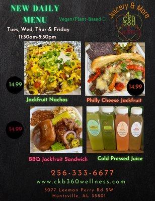 Vegan/Plant-Based Cafe 
CKB 360 Wellness Juicery & More