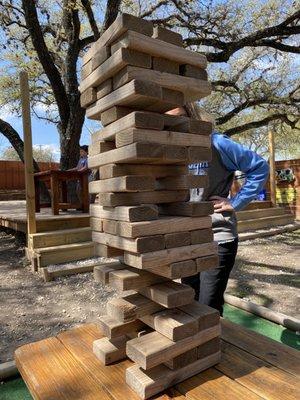 Outdoor patio jenga