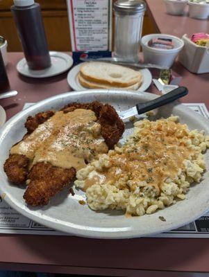 Pork schnitzel and spaetzle.