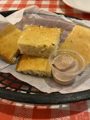 The corn bread with the cinnamon honey butter