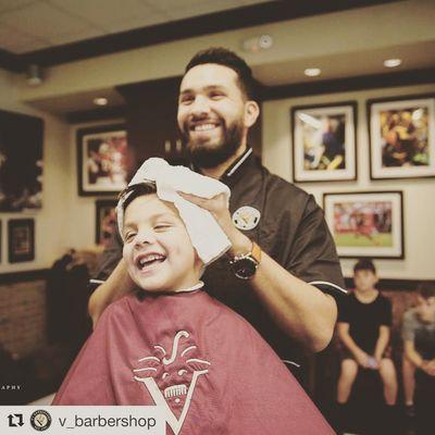 At V's even the kids get the royal treatment #BringingBackHandsome #ItsAKidThing #VBarbershop #VBarbershopQC #VBarbershopQueenCreek