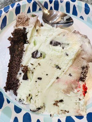 Mint chocolate chip ice cream cake