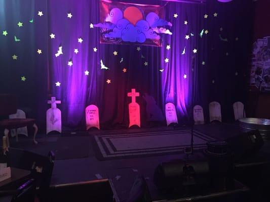 The stage for the burlesque show