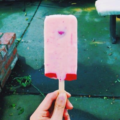 Strawberry ice cream Popsicle