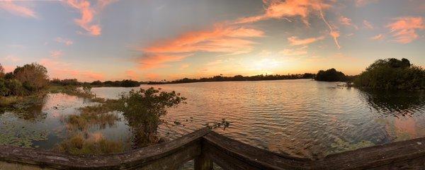 Sunset over the lake