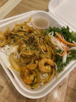 Sauteed Lemongrass And Curry Sauce with shrimp  (to-go)