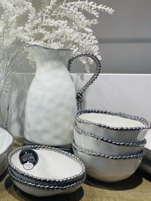 For home. A selection of silver, gold and white serving plates and bowls for special occasions. I can't believe it is not metal!!!