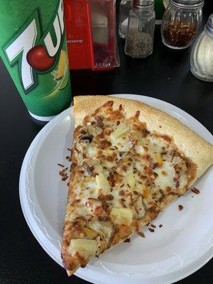 Lunch special, BBQ pizza.