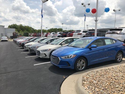 Check out this beautiful line of new 2017 Hyundai Elantras.