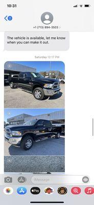 Truck in texts.