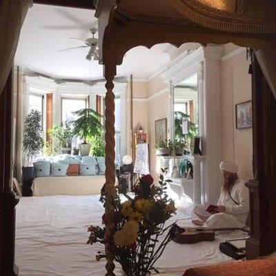 Yoga Studio in the front parlor of our Park Slope townhouse