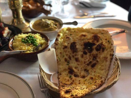 Garlic Nan and Palace Pilau basmati rice