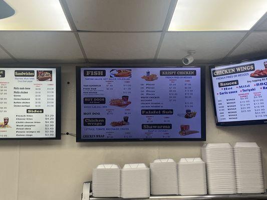 Menu board