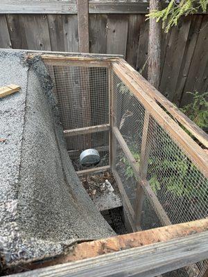 Destroyed our chicken coop. No apologies no note just a destroyed coop.