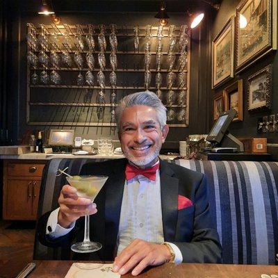 Enjoying dinner and a dirty Martini at The Water Grill after attending a performance of the "Nutcracker" in early December.