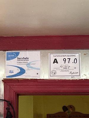 Great health score for a greasy spoon restaurant. We love this place