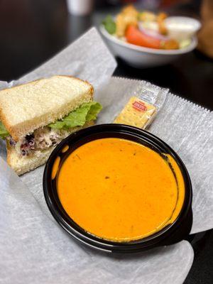 Outlaw Chicken Salad Sandwich & Tomato Bisque