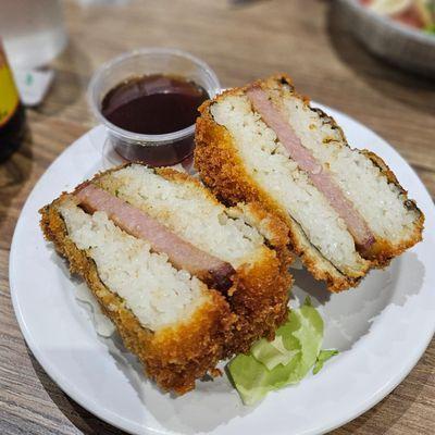 Fried spam musubi - an interesting twist on an island favorite