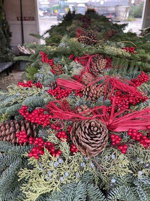 Many varieties of wreaths