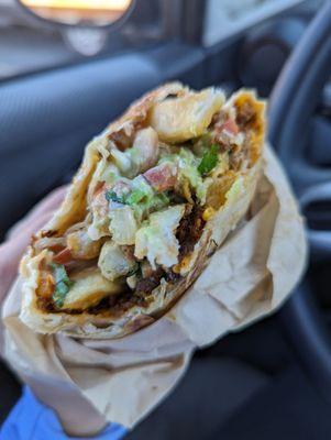 Inside the California burrito - tons of "meat" as you got in deeper