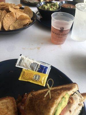 Dirty table cloth and dead fly at a 5 star hotel.