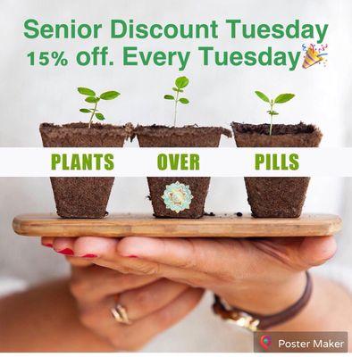 Stop by for Senior Discounts every Tuesday!