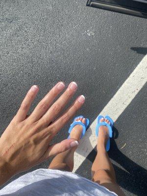 French gel manicure and French pedicure