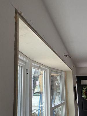 Install + custom finish trim for new bay window