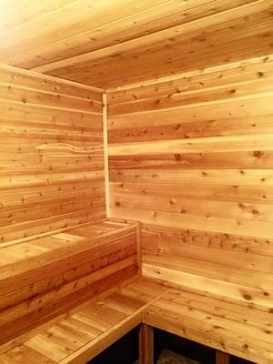 Come relax in our cedar wood dry sauna!