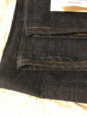 Detroit Denim cut one of the legs too short, an attempt at a repair.