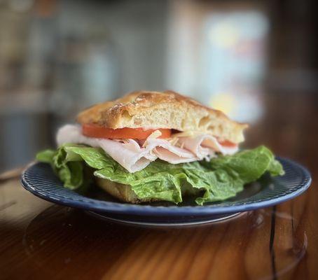 Turkey Sandwich on an incredible focaccia bread!