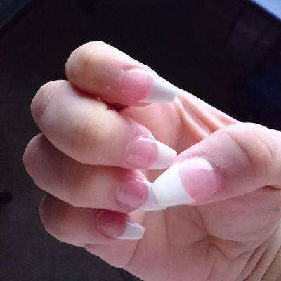 Pink/white acrylics (French)