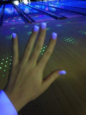 Hehe, acrylics glow in the dark and glow bowling (: