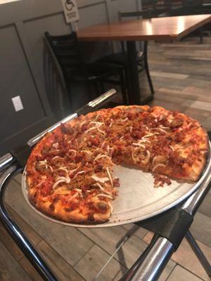 Meat lovers pizza