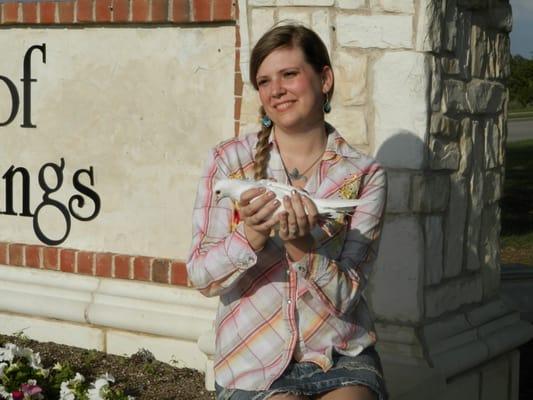 Stacy with dove