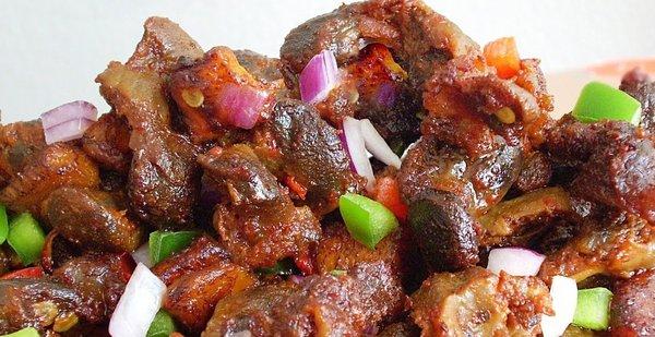 Fried Gizzard and Beef