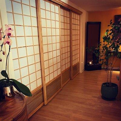 Shoji doors leading to the spa