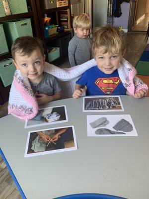 Learning about winter clothes like knitted hats blankets and mittens