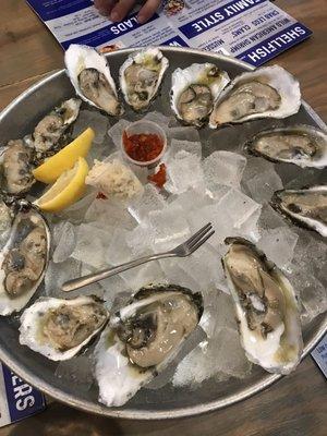 Raw oysters